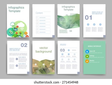 Templates. Design Set of Web, Mail, Brochures. Mobile, Technology, and Infographic Concept. Modern flat and line icons. SaaS, web app design template. Mobile interface. UI template. Web UI app design