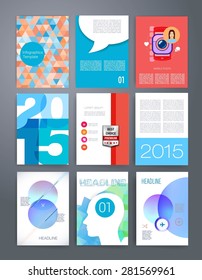 Templates. Design Set of Web, Mail, Brochures. Mobile, Technology, and Infographic Concept. Modern flat and line icons.  web app design template. Mobile interface. UI template. Web UI app design.