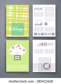 Templates. Design Set of Web, Mail, Brochures. Mobile, Technology, and Infographic Concept. Modern flat and line icons. SaaS, web app design template. Mobile interface. UI template. Web UI app design.