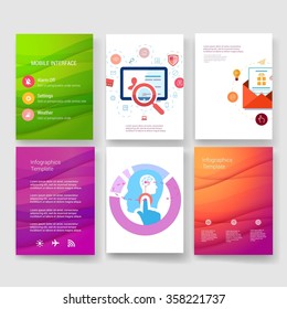 Templates. Design Set of Web, Mail, Brochures. Mobile, Technology, and Infographic Concept. web app design template. Mobile interface. UI template. Web UI app design.