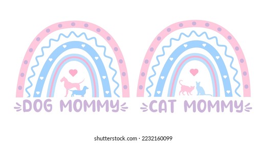 Templates designed with domestic pets, Cute Dog Boho Rainbow Design for cat and dog Owners who love their pepetsGreat as a birthday mothers day or chChristmasift 