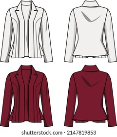 
Plantillas para el diseño de chaquetas de traje de trabajo para mujeres.