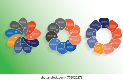 Templates for diagram and presentation, ten steps of process