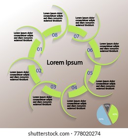 Templates for diagram and presentation, ten steps of process