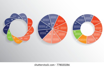 Templates for diagram and presentation, ten steps of process