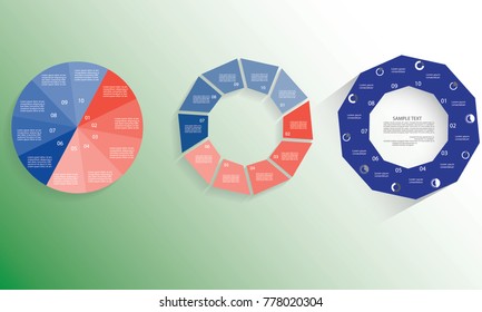 Templates for diagram and presentation, ten steps of process