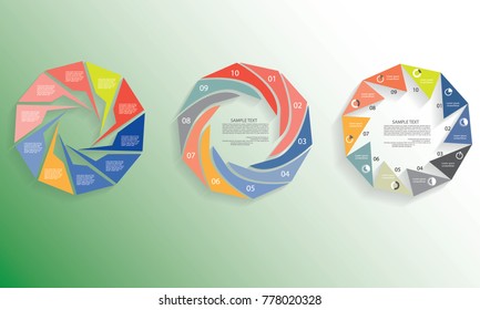 Templates for diagram and presentation, ten steps of process
