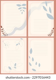 Templates to do list check list blank daily planner for autumn season. Design Brown card for notebook, set vector illustration 