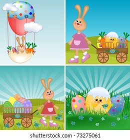 Templates for easter greetings card or postcard (EPS10)