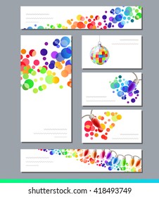 Templates with festive elements for branding and identity. For your design, announcements,  posters, advertisement.