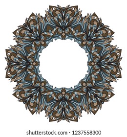 Templates with floral frame design. Heathcare, lifestyle flyer. Vector illustration