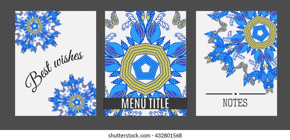 Templates with Floral mandala pattern and ornaments. Vector Flyer oriental design Layout. Islam, Arabic, Indian, ottoman motifs.
