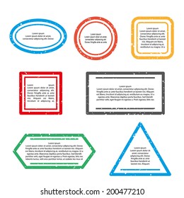 templates of frame stamp in color in the grunge style. vector set eps8