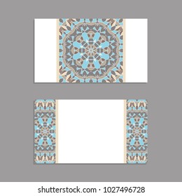 Templates for greeting and business cards, brochures, covers with floral motifs. Oriental pattern. Mandala. Invitation, save the date, RSVP.  Arabic, Islamic, turkish, asian, indian, african motifs.
