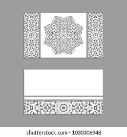 Templates for greeting, business cards, brochures, covers. Oriental pattern. Mandala. Invitation, save the date, RSVP. Greco Roman, Arabic, Islamic, moroccan, asian, turkish, indian, african motif.