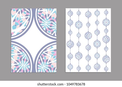 Templates for greeting and business cards, brochures, covers with floral motifs. Oriental pattern. Mandala. Wedding invitation, save the date, RSVP. Arabic, Islamic, asian, indian, african motifs.