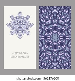 Templates for greeting and business cards, brochures, covers with floral motifs. Oriental pattern. Mandala. Wedding invitation, save the date, RSVP. Arabic, Islamic, asian, indian, african motifs.