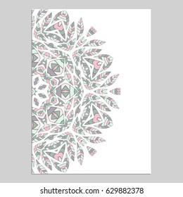 Templates for greeting and business cards, brochures, covers with floral motifs. Oriental pattern. Mandala. Wedding invitation, save the date, RSVP. Arabic, Islamic, asian, indian, african motifs.