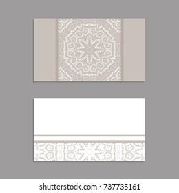 Templates for greeting and business cards, brochures, covers with floral motifs. Oriental  lace  pattern. Mandala. Invitation, save the date, RSVP.  Arabic, Islamic, asian, indian, african motifs.