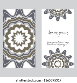 Templates for greeting and business cards. Vector illustration. Oriental pattern with. Mandala. Wedding invitation.