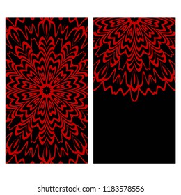Templates for greeting and business cards. Vector illustration. Oriental pattern with. Mandala. Wedding invitation