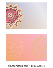 Templates for Greeting and Business cards. Vector Illustration. Oriental Pattern with. Mandala