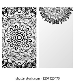 Templates for Greeting and Business cards. Vector Illustration. Oriental Pattern with. Mandala. Wedding invitation.