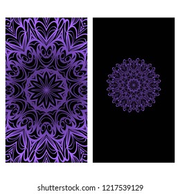 Templates for Greeting and Business cards. Vector Illustration. Oriental Pattern with. Mandala. Wedding invitation.