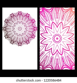 Templates for Greeting and Business cards. Vector Illustration. Oriental Pattern with. Mandala. Wedding invitation.