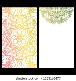 Templates for Greeting and Business cards. Vector Illustration. Oriental Pattern with. Mandala. Wedding invitation.
