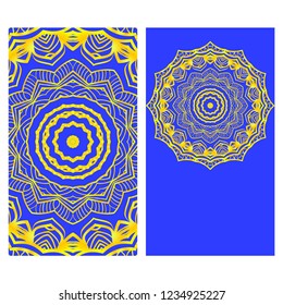 Templates for Greeting and Business cards. Vector Illustration. Oriental Pattern with. Mandala. Wedding invitation.