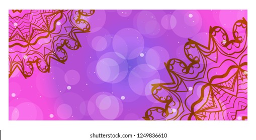 Templates For Greeting And Business Cards. Vector Illustration. Oriental Pattern With. Mandala. Wedding Invitation.