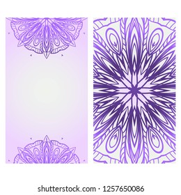 Templates for Greeting and Business cards. Vector Illustration. Oriental Pattern with. Mandala. Wedding invitation.