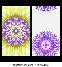 Templates for Greeting and Business cards. Vector Illustration. Oriental Pattern with. Mandala. Wedding invitation.