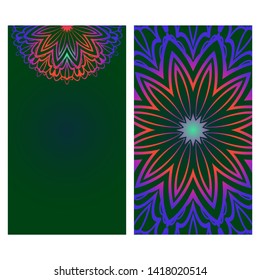 Templates For Greeting And Business Cards. Vector Illustration. Oriental Pattern With. Mandala. 