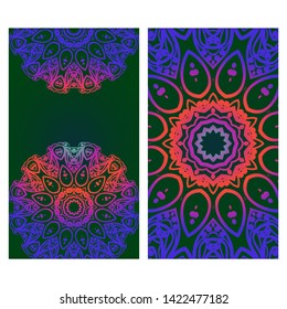 Templates For Greeting And Business Cards. Vector Illustration. Oriental Pattern With. Mandala. 