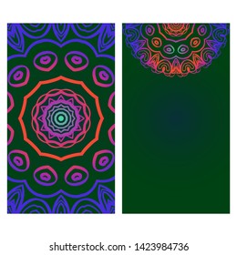 Templates For Greeting And Business Cards. Vector Illustration. Oriental Pattern With. Mandala. 