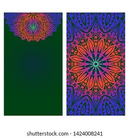 Templates For Greeting And Business Cards. Vector Illustration. Oriental Pattern With. Mandala. 