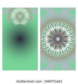 Templates For Greeting And Business Cards. Vector Illustration. Oriental Pattern With. Mandala. 