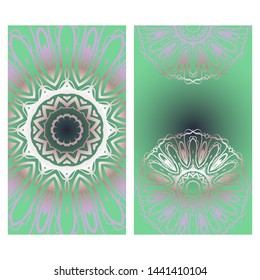 Templates For Greeting And Business Cards. Vector Illustration. Oriental Pattern With. Mandala. 