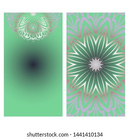Templates For Greeting And Business Cards. Vector Illustration. Oriental Pattern With. Mandala. 