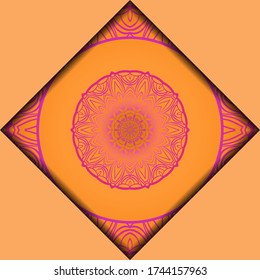 Templates for Greeting and Business cards. Vector Illustration. Oriental Pattern with. Mandala. Wedding invitation.