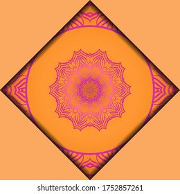 Templates for Greeting and Business cards. Vector Illustration. Oriental Pattern with. Mandala. Wedding invitation.