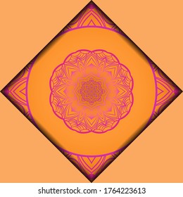 Templates for Greeting and Business cards. Vector Illustration. Oriental Pattern with. Mandala. Wedding invitation.