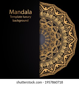 Templates for greeting and business cards. Vector illustration. Oriental pattern with. Mandala.