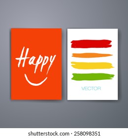 Templates with hand draw stripes. Colorful background.