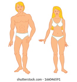 Templates of human's figure. Vector illustration.