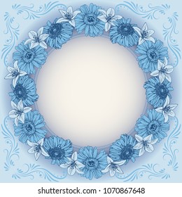 Templates of invitation, greeting card decorated with flower of lilies and gerberas.