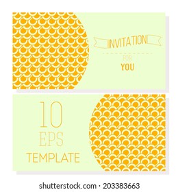 Templates of invitations at light background