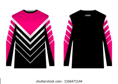 Templates jersey for mountain biking. Jersey for motocross, extreme cycling, downhill. Sublimation print. Sportswear design. Design for competition, team wearing.